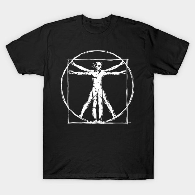 Da Vinci Vitruvian Alien Man T-Shirt by hobrath